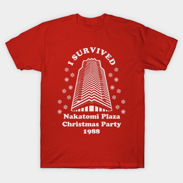 I Survived the Nakatomi Plaza Christmas Party 1988 T-Shirt by Clobberbox